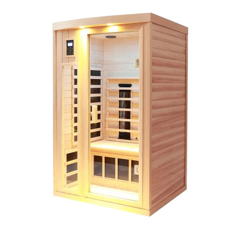 2-Person Indoor Hemlock Sauna - Compact & Efficient Home Relaxation Solution