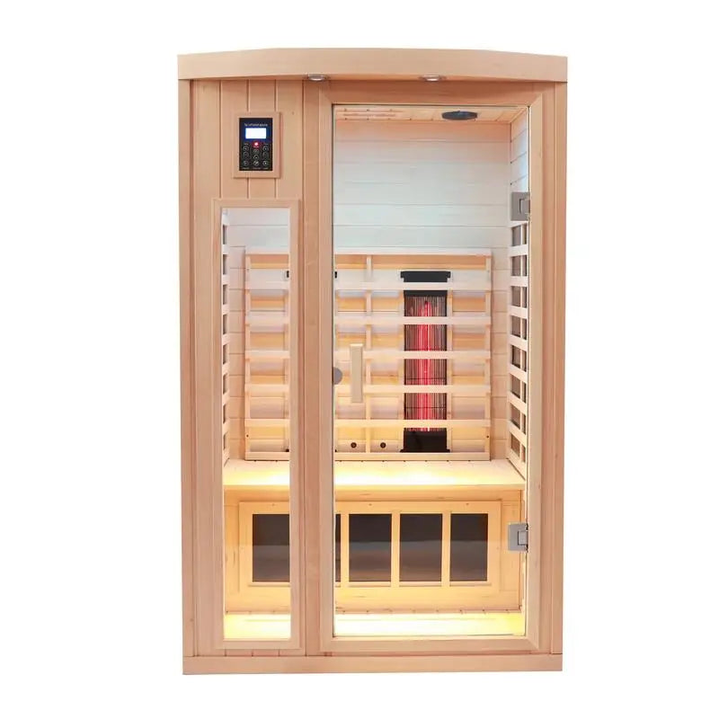 2-Person Indoor Hemlock Sauna - Compact & Efficient Home Relaxation Solution
