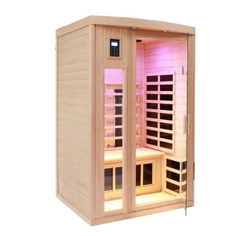 2-Person Indoor Hemlock Sauna - Compact & Efficient Home Relaxation Solution