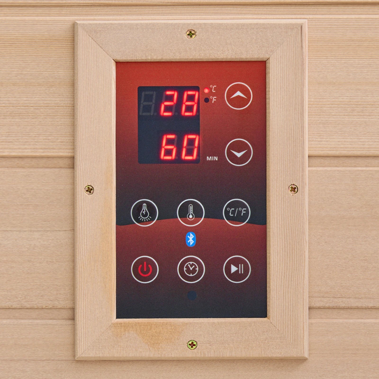 Succebuy Far Infrared Wooden Sauna Room Home Sauna Spa for One Single Person Low EMF Far Infrared Hemlock Wood 1140W Indoor
