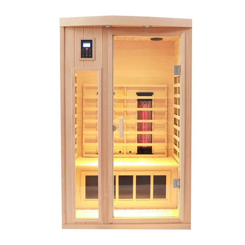 2-Person Indoor Hemlock Sauna - Compact & Efficient Home Relaxation Solution